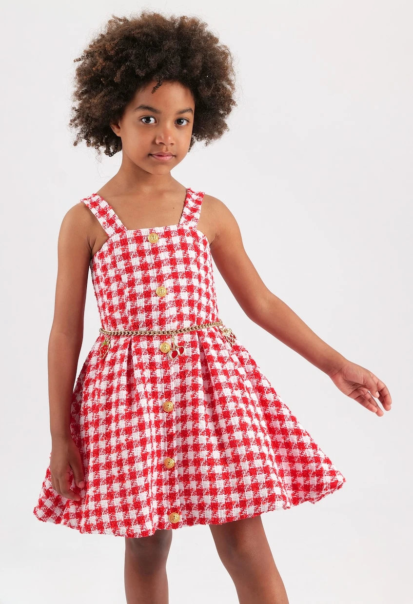 Balmain Kids - فستان من التويد