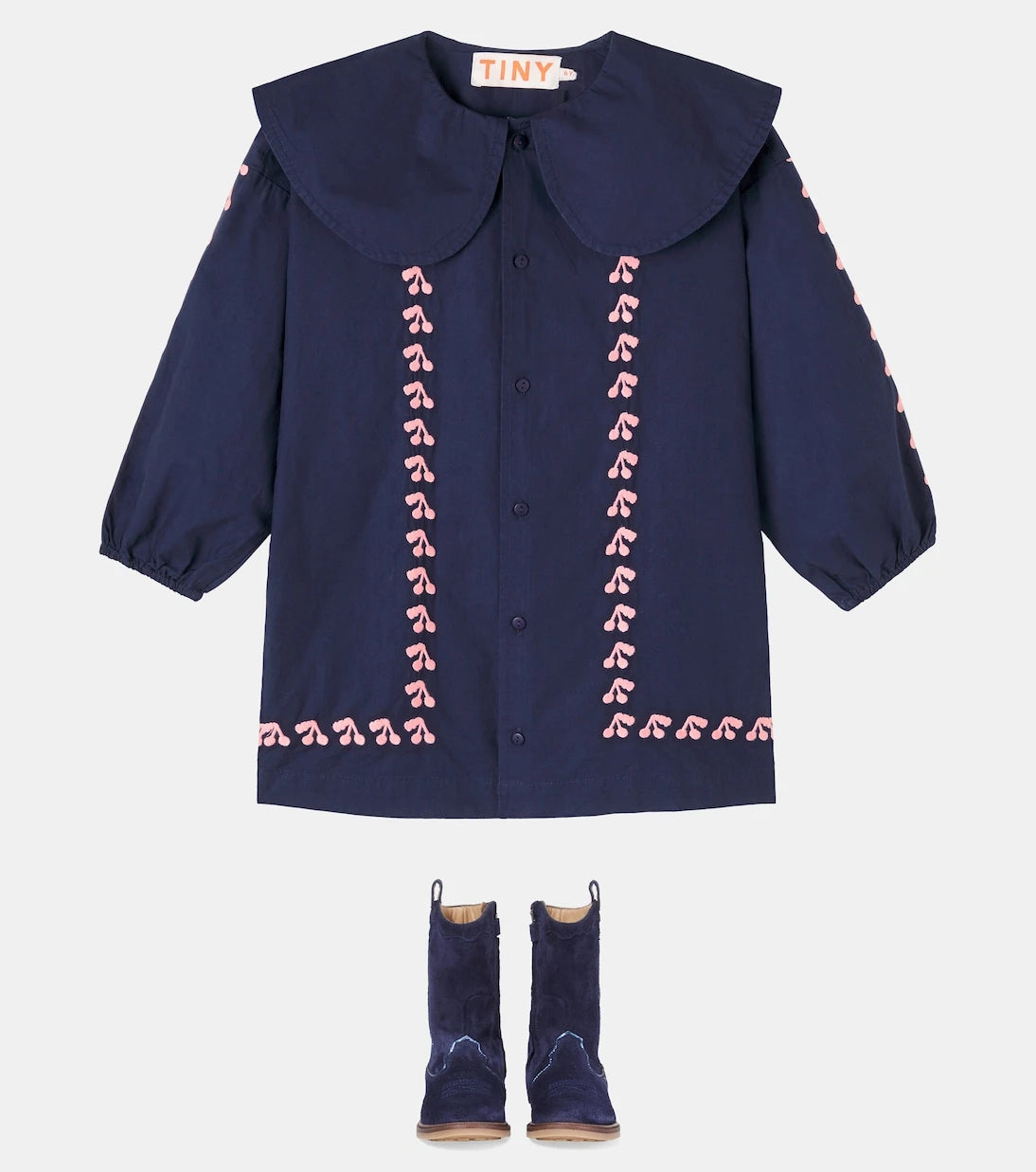 Tinycottons - Cherries embroidered cotton dress