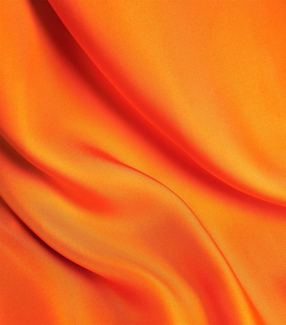 Róhe Orange Silk V-Neck Midi Dress