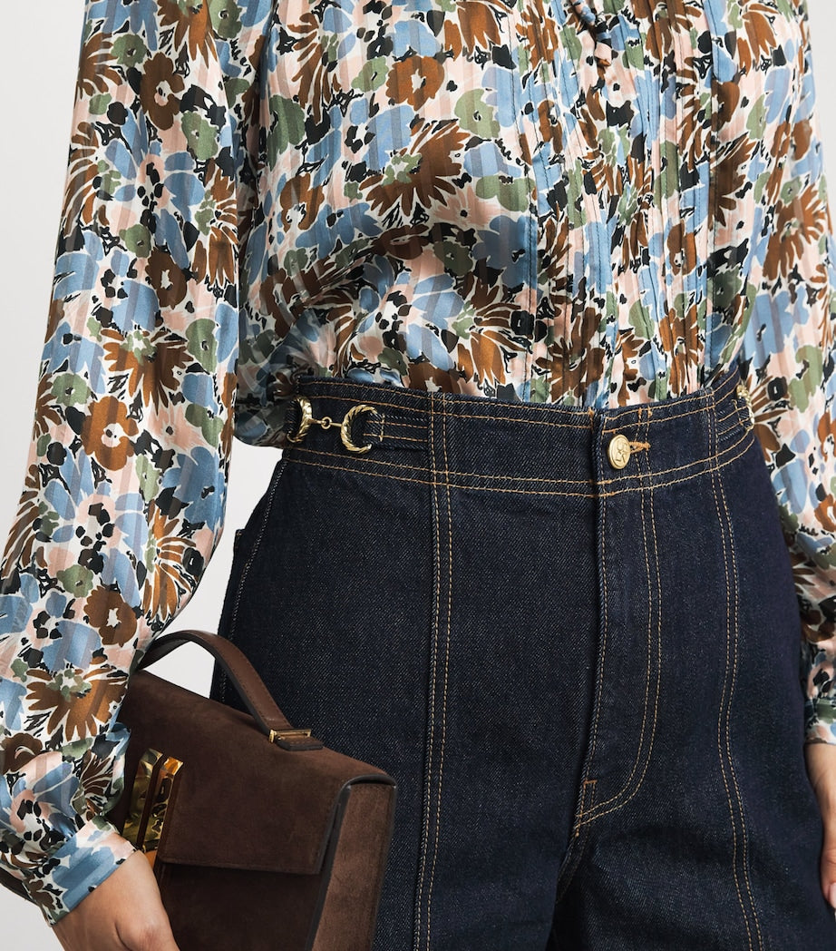 Veronica Beard Multi Silk Floral Linds Blouse