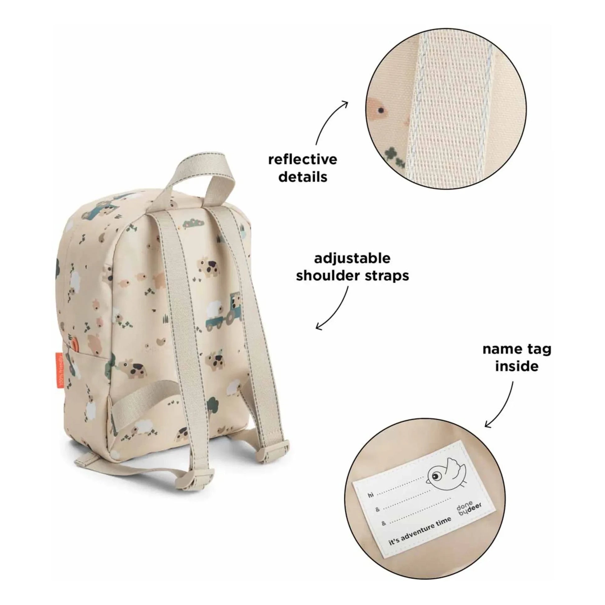 Done by deer - Mini Farm backpack | Sand