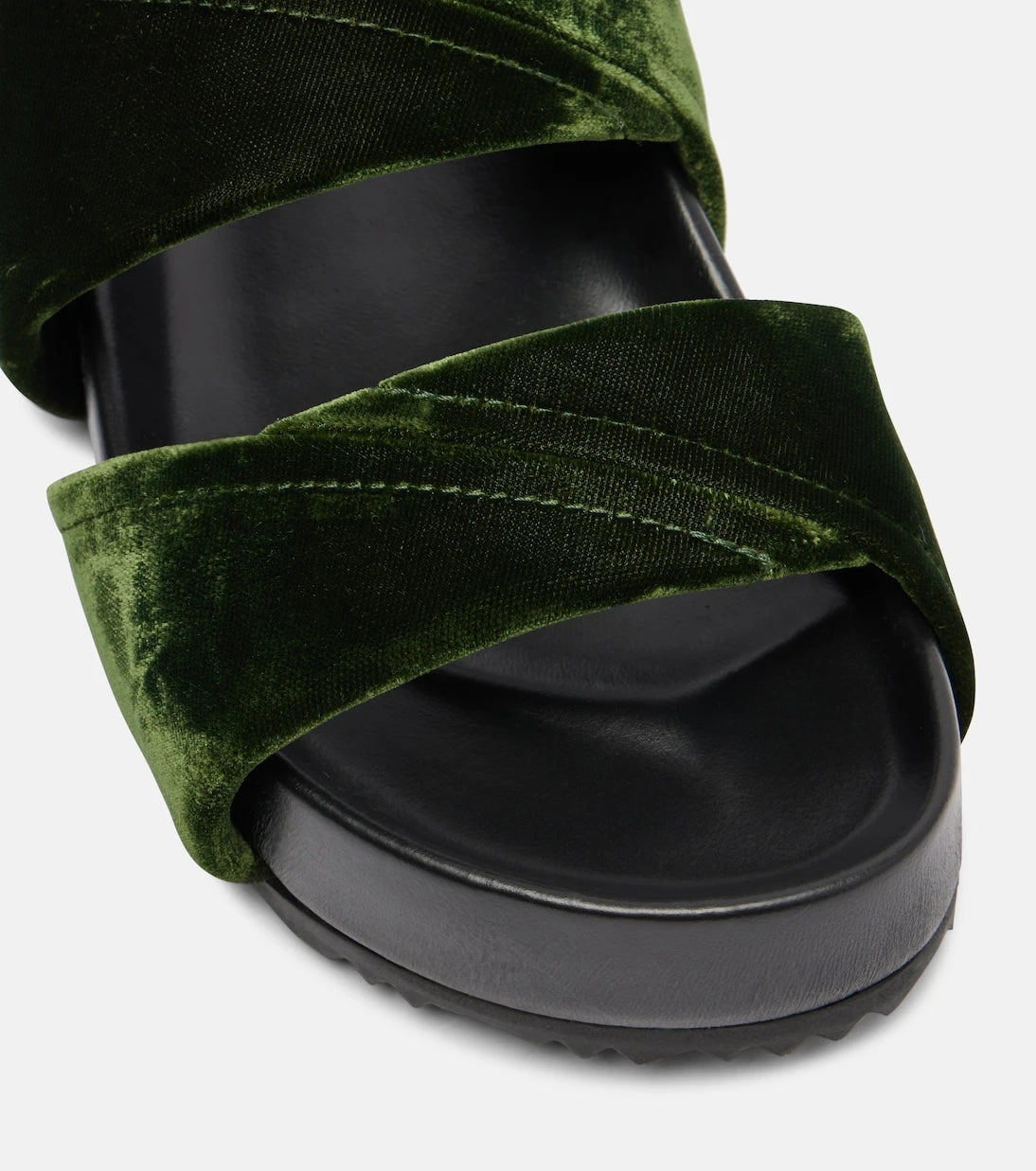 Dries Van Noten - Leather-trimmed velvet slides
