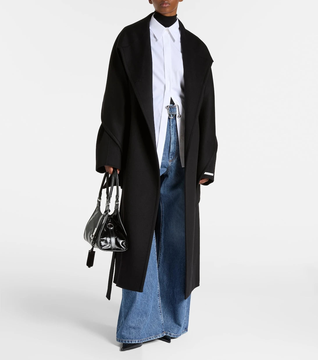 Sportmax - Baldo scarf-detail virgin wool coat