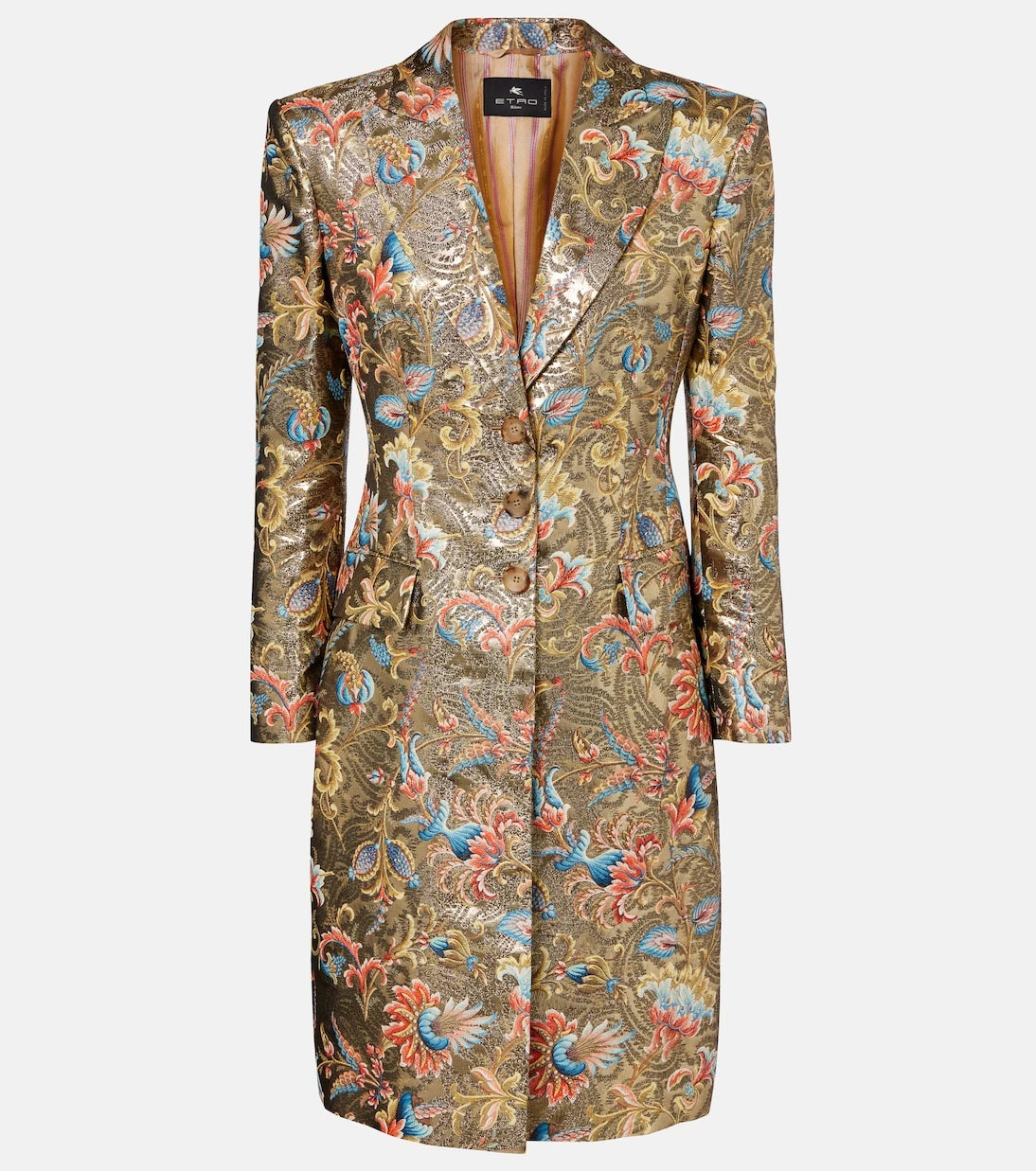 Etro - Printed lamé coat