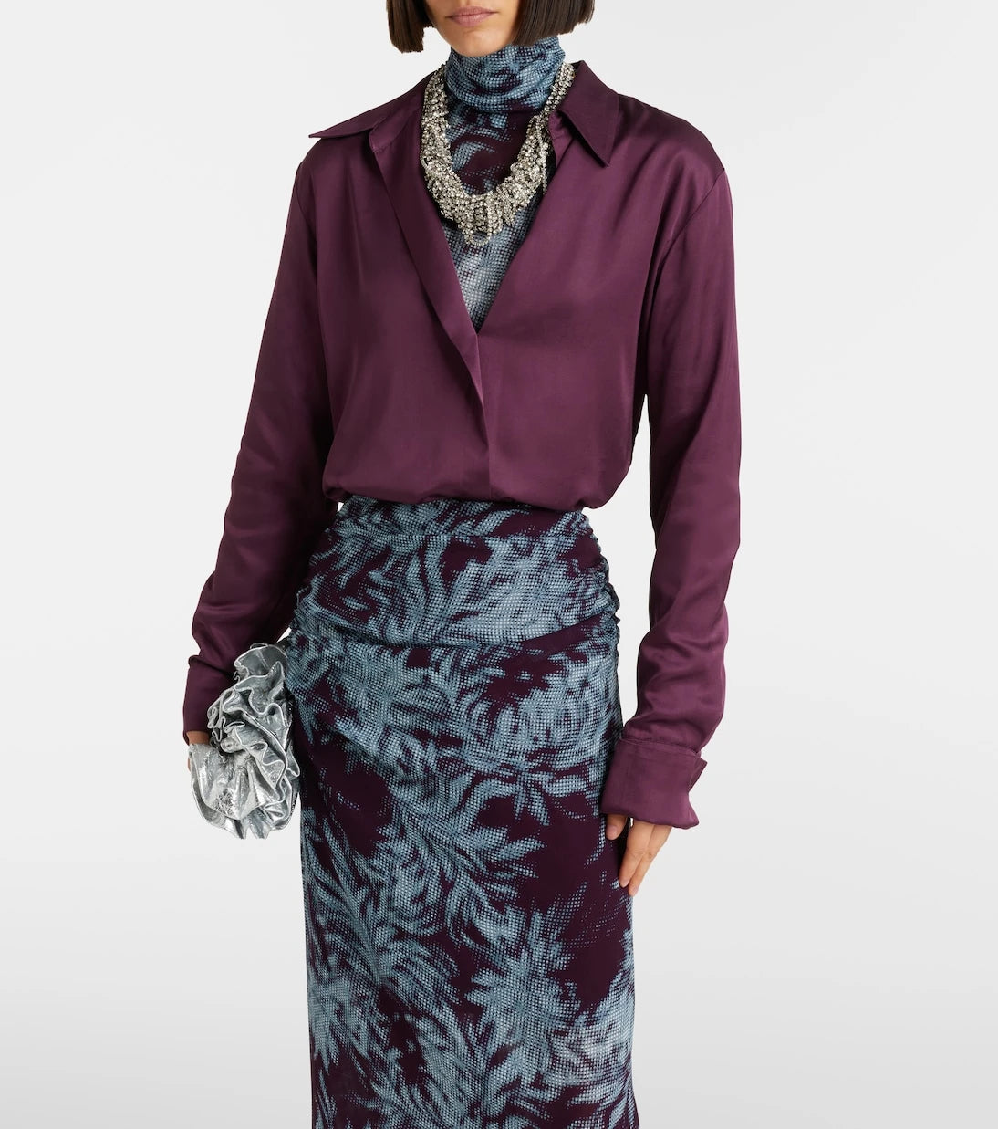 Dries Van Noten - قميص سيليندرا من الساتان