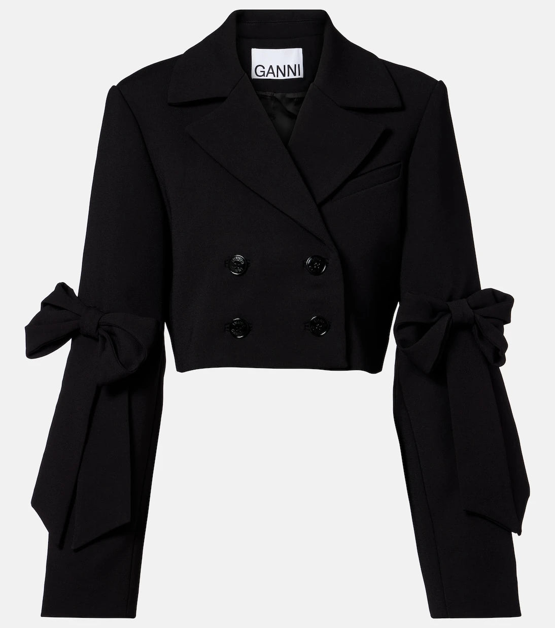 Ganni - Kruvaze kısa blazer ceket