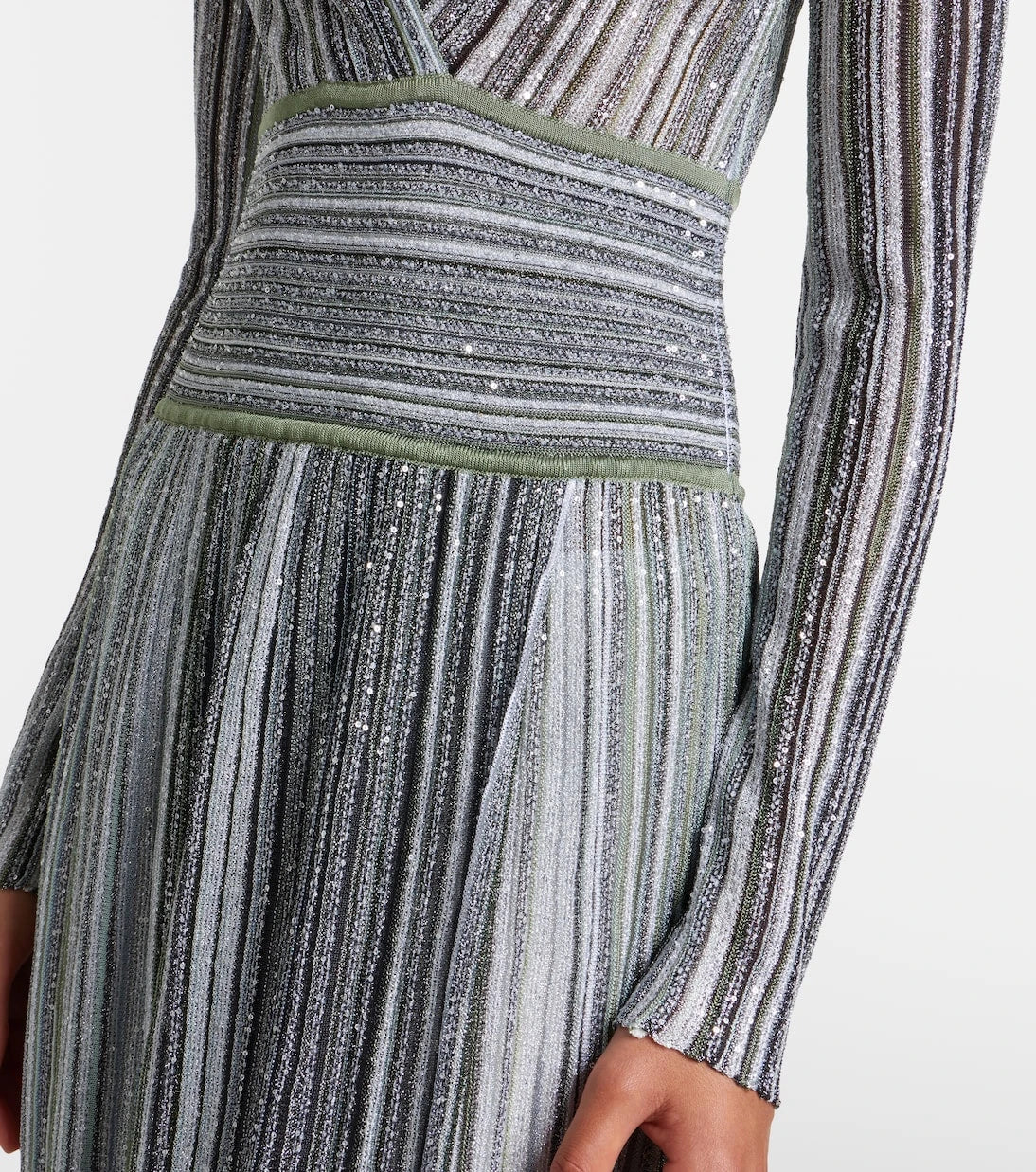 Missoni - Striped lamé maxi dress