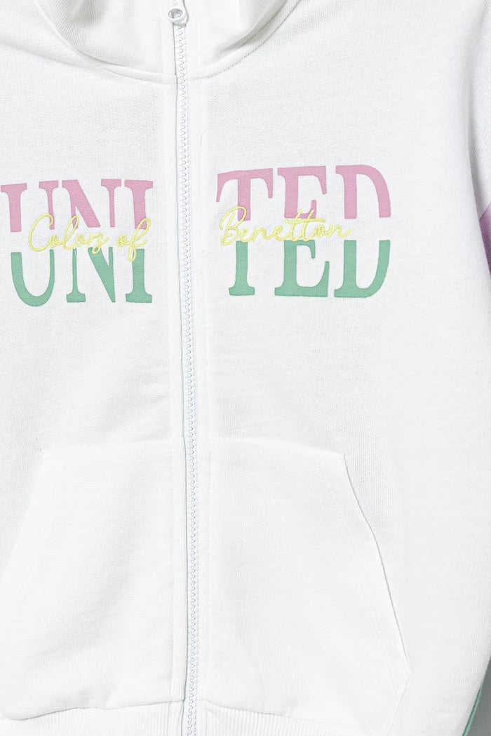 United Colors of Benetton Pamuklu Çocuk Fermuarlı Sweatshirt