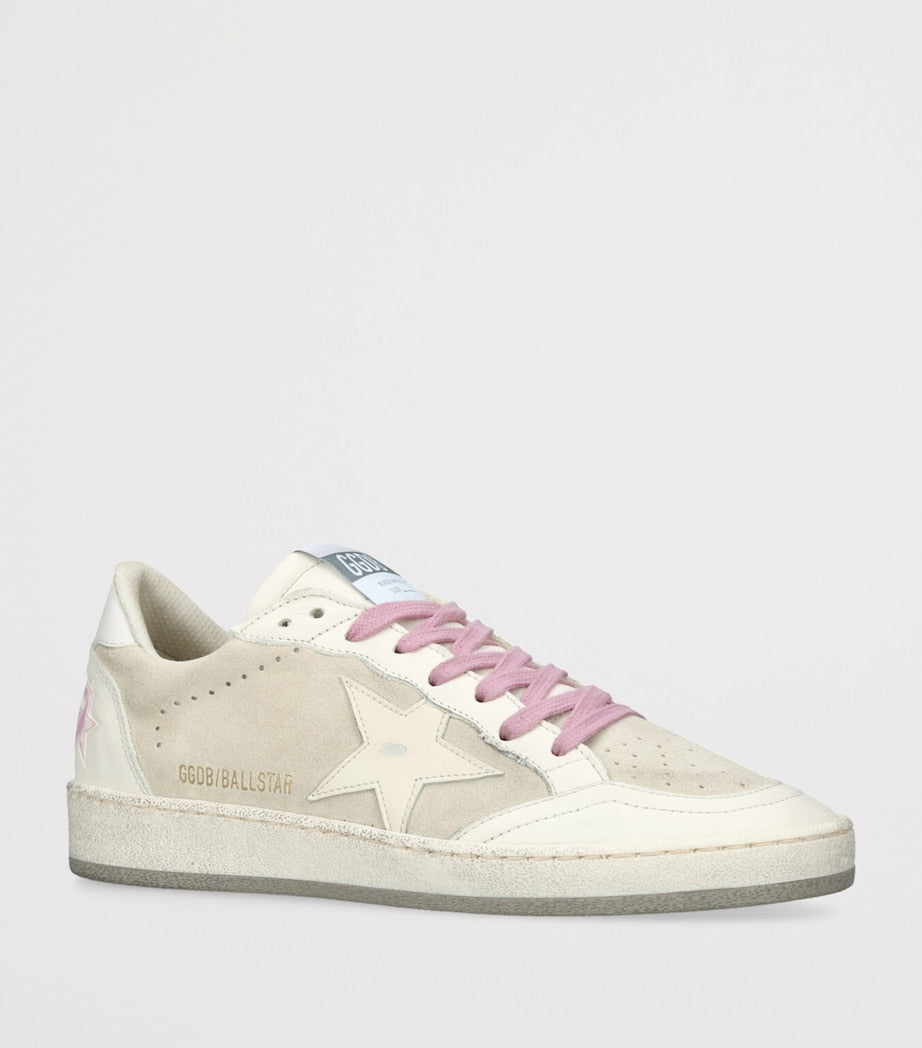 White Leather Ballstar Sneakers