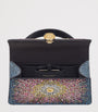 Blue Mini Crystal-Embellished Suede Serpenti Forever Top-Handle Bag