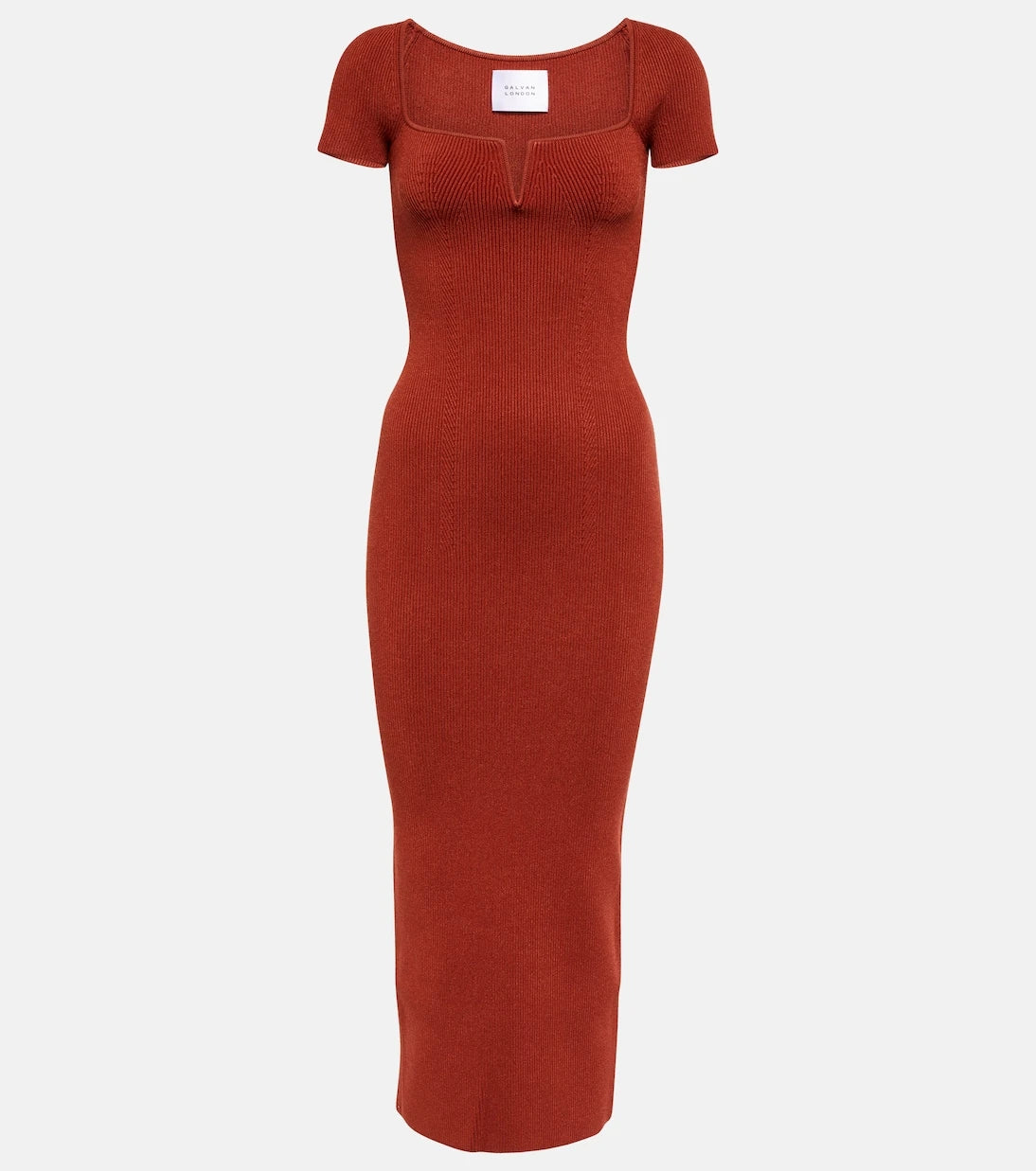 Galvan - Freya ribbed-knit midi dress