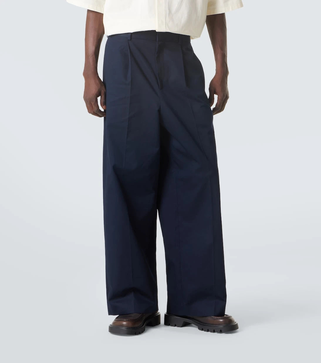 Loewe - Pleated cotton gabardine wide-leg pants