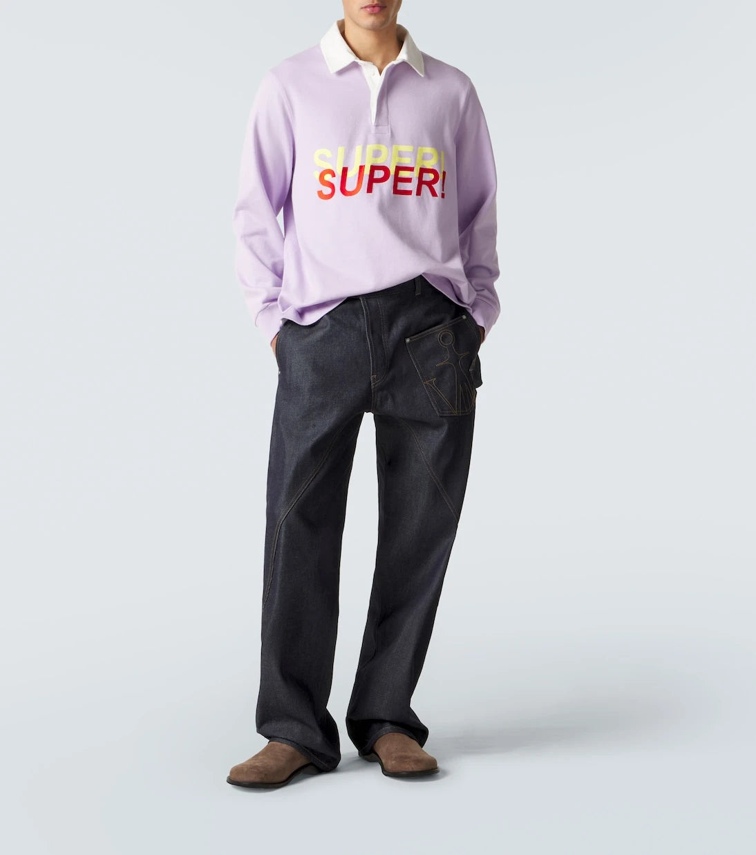 JW Anderson - Embroidered cotton jersey polo shirt