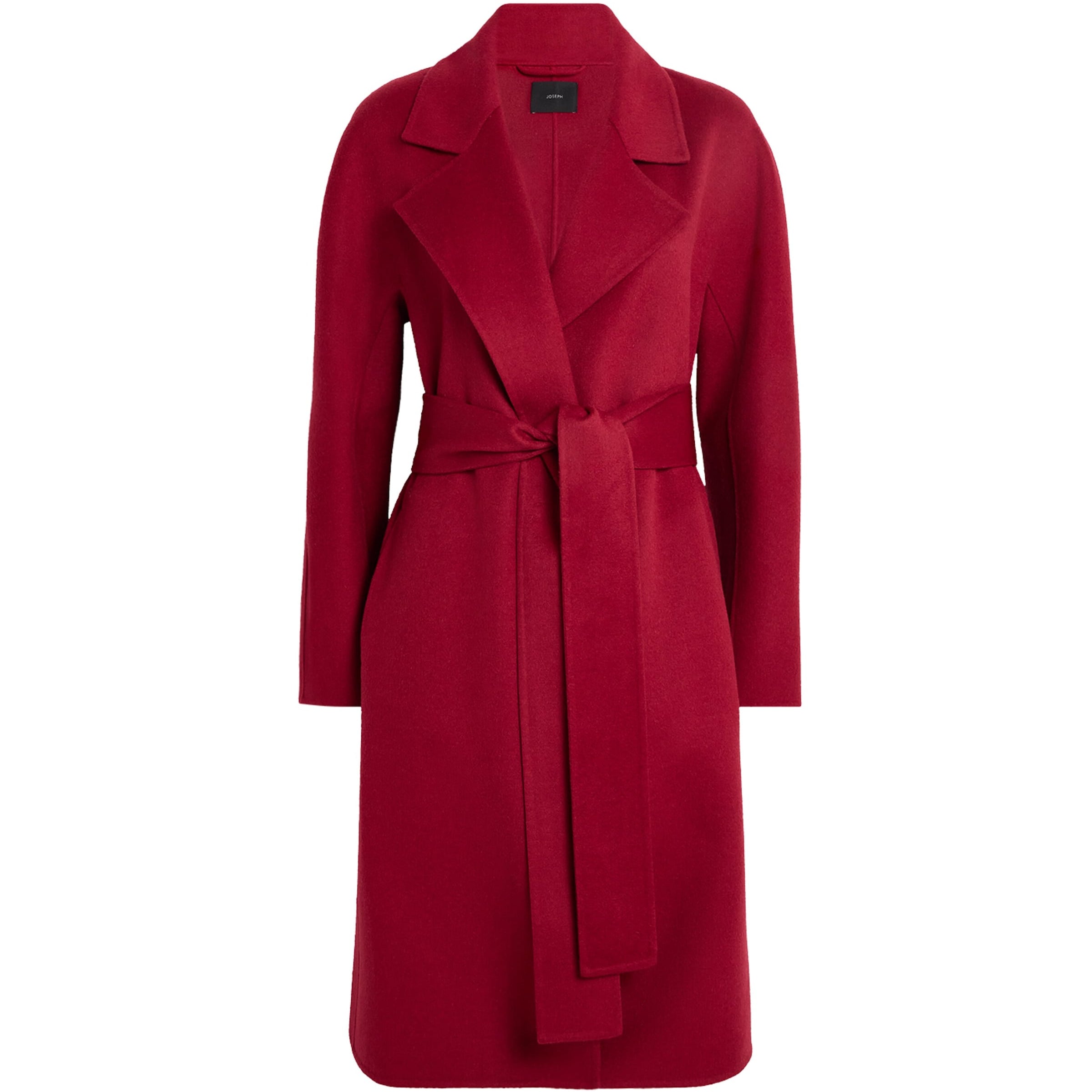 Joseph Red Wool-Cashmere Costa Wrap Coat