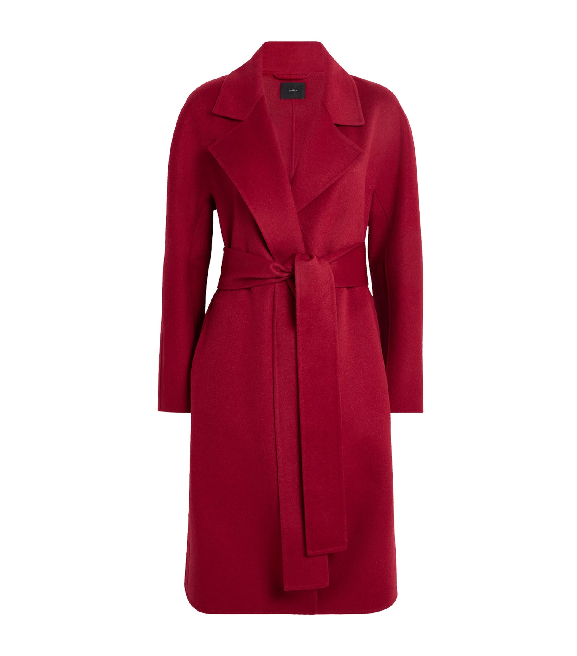 Joseph Red Wool-Cashmere Costa Wrap Coat