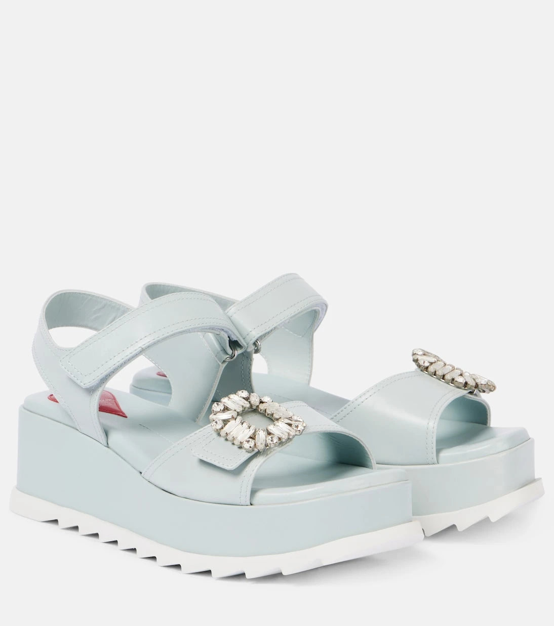 Roger Vivier - Embellished leather platform sandals