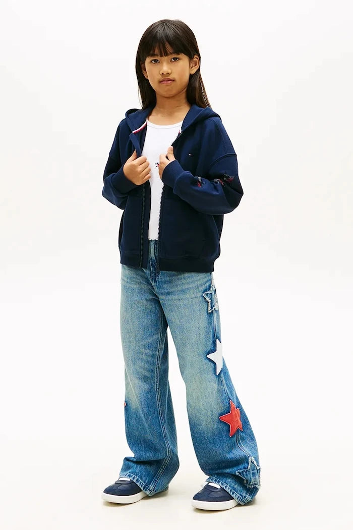 Pamuklu çocuk kapüşonlu Tommy Hilfiger sweatshirt