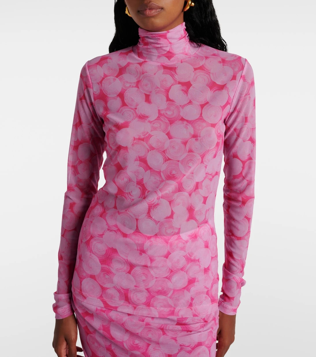 Dries Van Noten - Printed high-neck jersey top