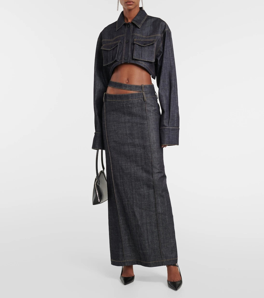 The Mannei - Gudari cropped denim blazer