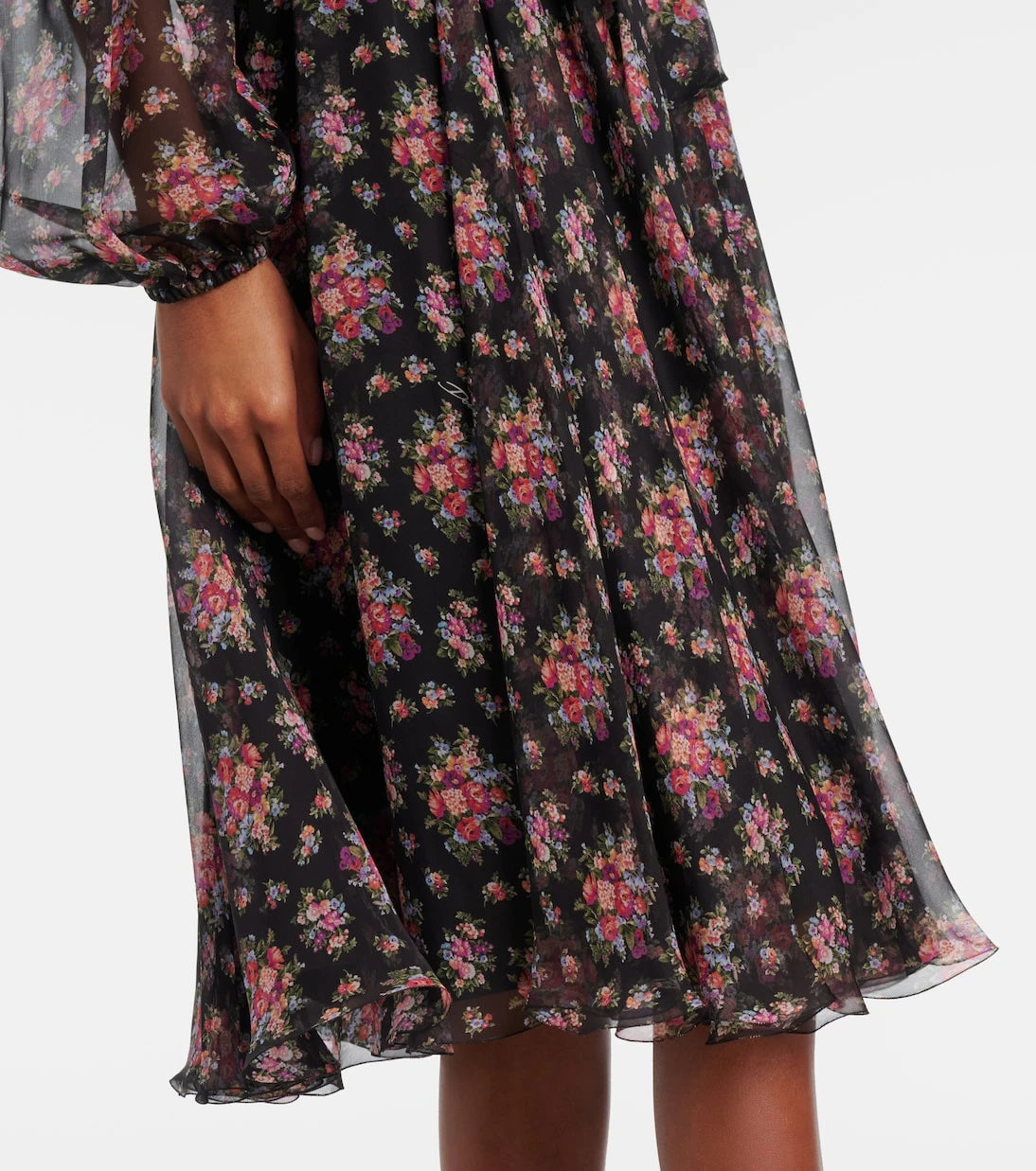 Dolce&Gabbana - Floral shirred silk midi dress