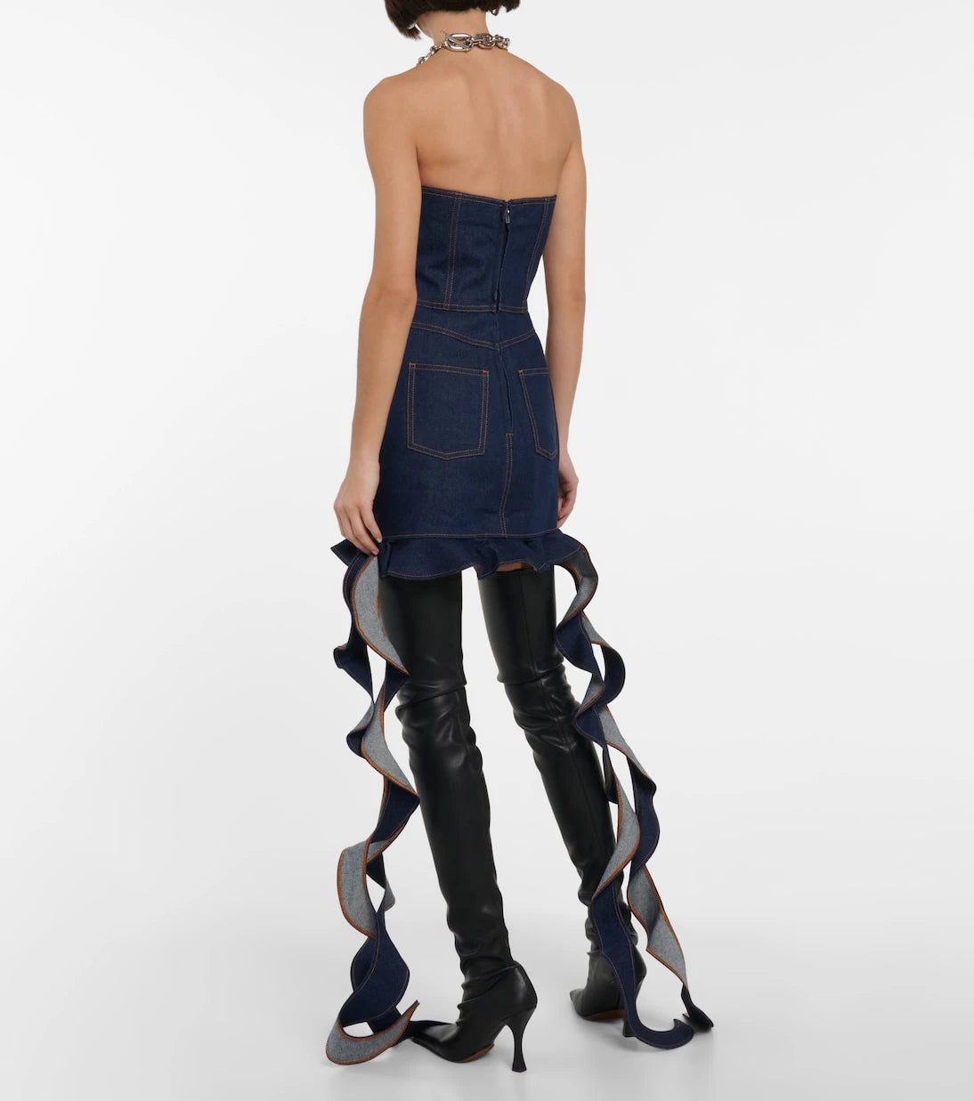 David Koma - Corset denim minidress