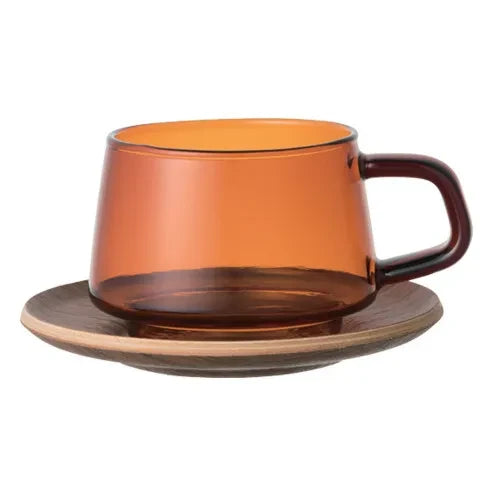 Kinto - Sepia Teak Cup and Saucer | Amber