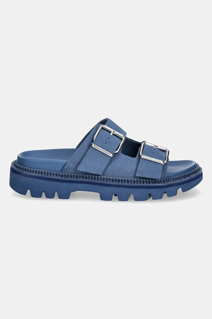 Tommy Jeans DOUBLE STRAP SANDAL SUEDE Süet Terlik
