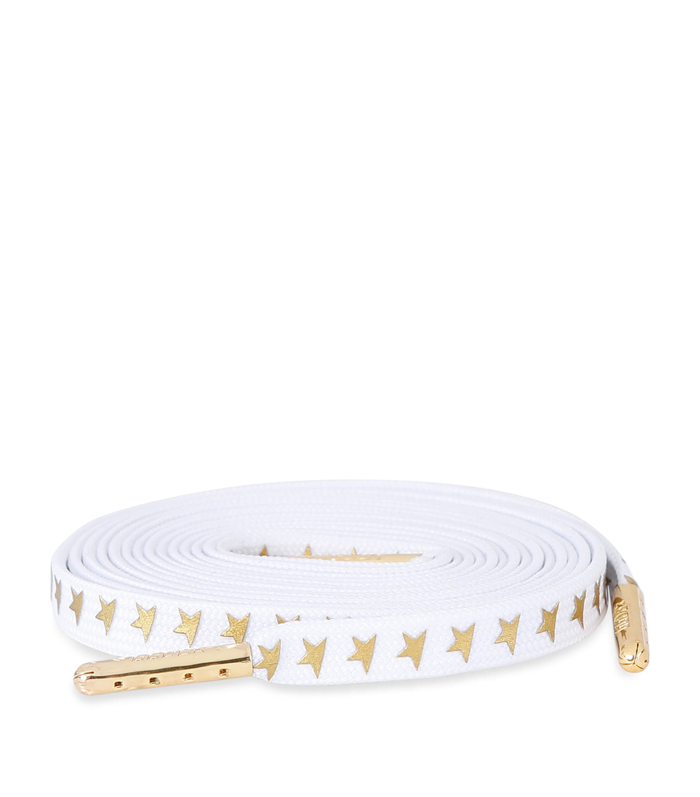 Golden Goose White Star Print Laces