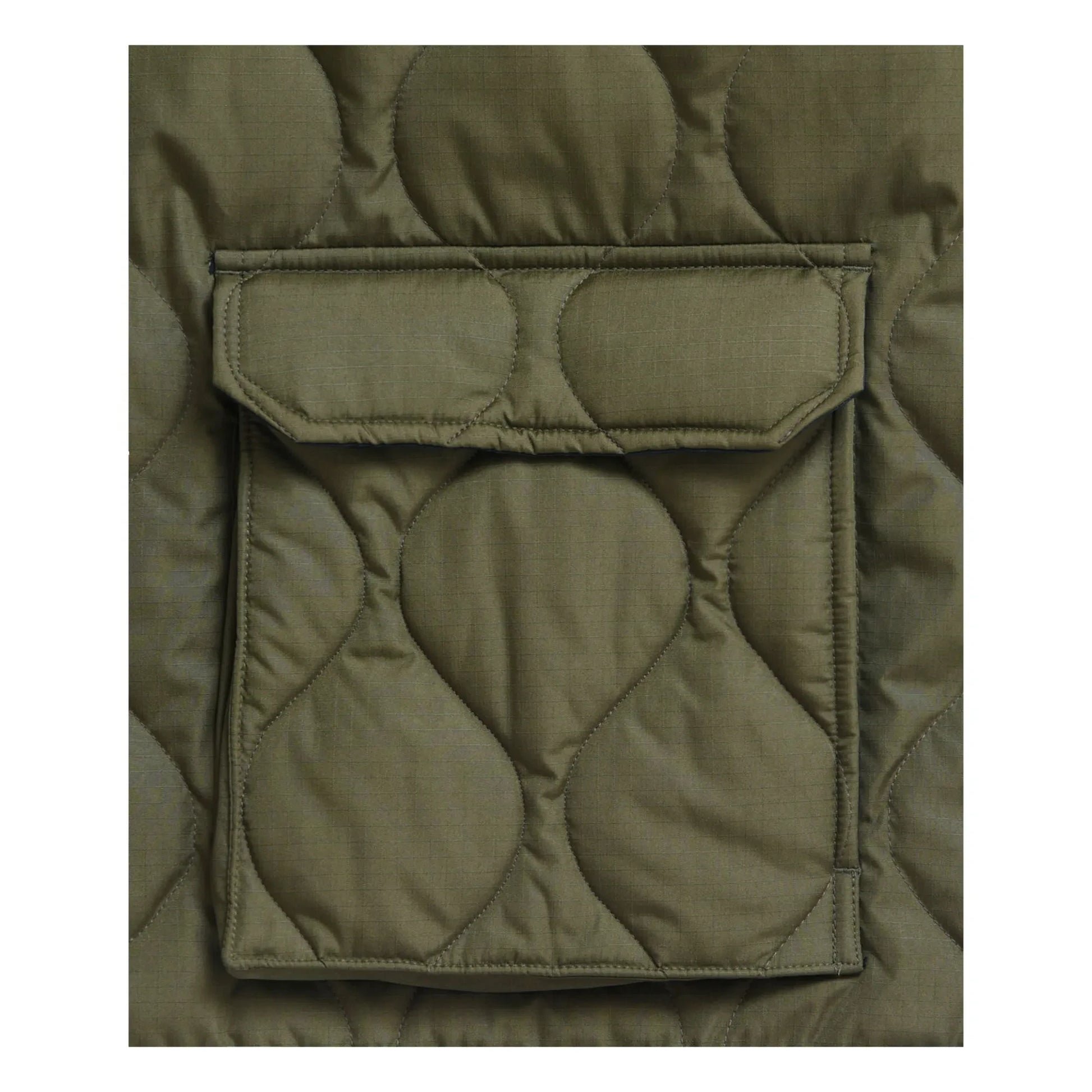 Taion - Military Unisex Long Zip Quilted Jacket | Olive green