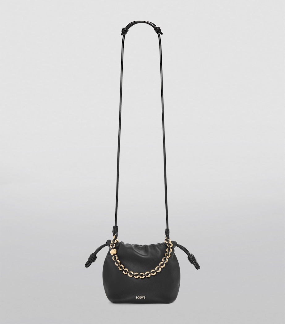 LOEWE Black Mini Leather Flamenco Purse