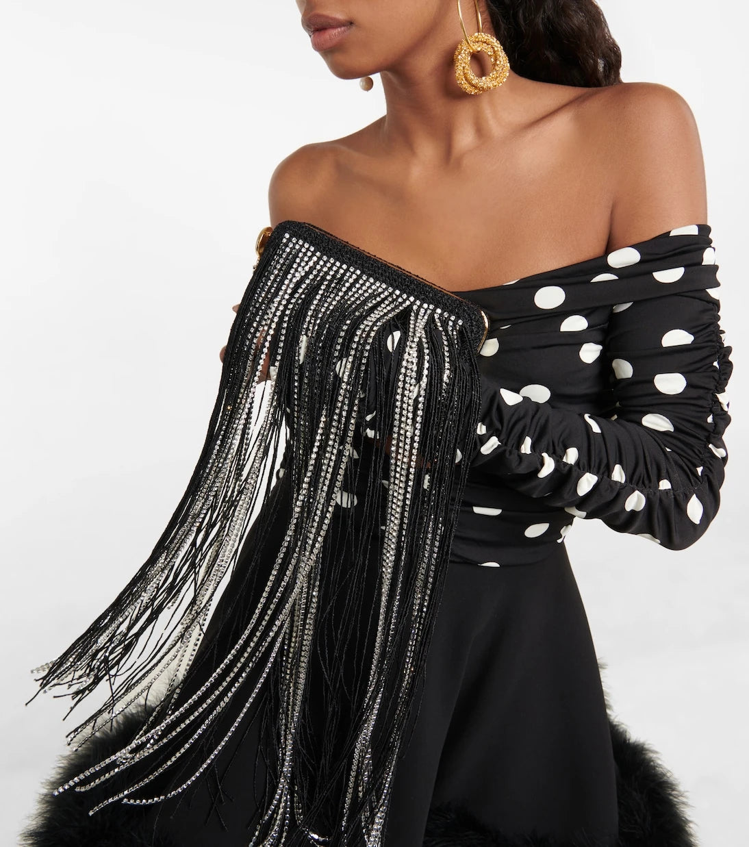 Magda Butrym - Lelia Mini embellished fringed clutch