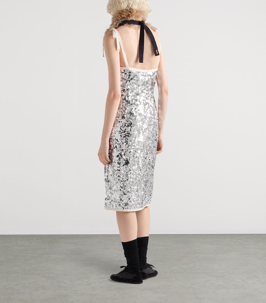 Prada Metallic Sequin-Embellished Mini Dress