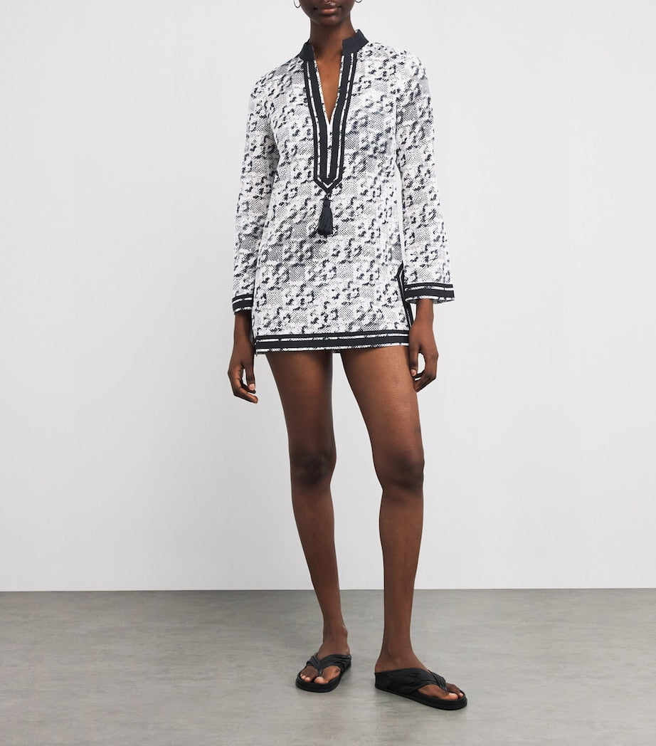 Multi Silk-Cotton Printed Kaftan