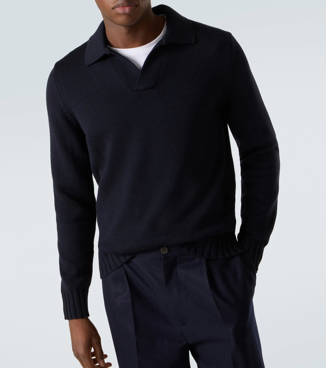 Thom Sweeney - Wool polo sweater