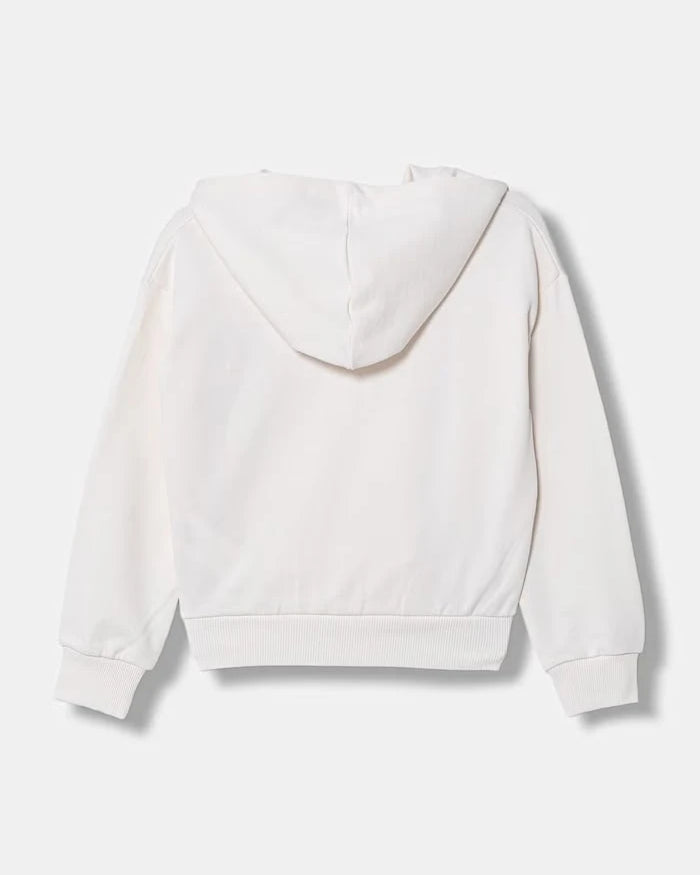 United Colors of Benetton pamuklu fermuarlı kapüşonlu çocuk sweatshirt