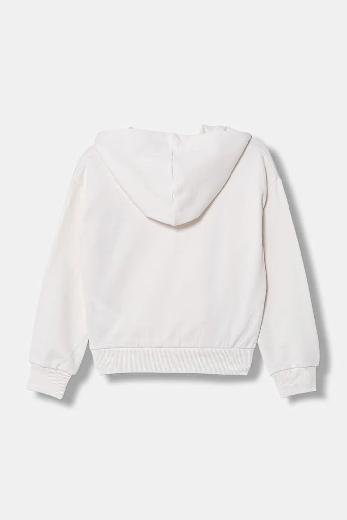 United Colors of Benetton pamuklu fermuarlı kapüşonlu çocuk sweatshirt