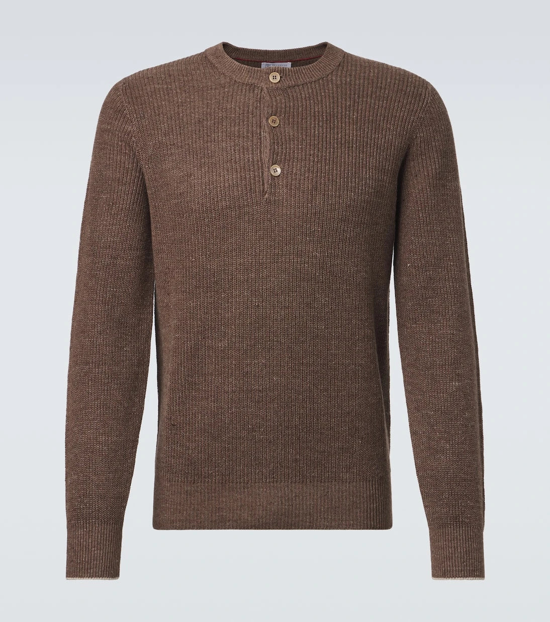 Brunello Cucinelli - Ribbed-knit linen and cotton polo sweater