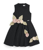 JESSIE AND JAMES Satin Floral-Appliqué Midsommer Dress (3-8 Years)