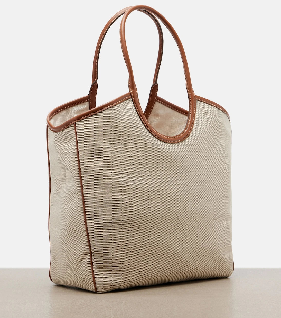 Miu Miu - Ivy leather-trimmed canvas tote bag