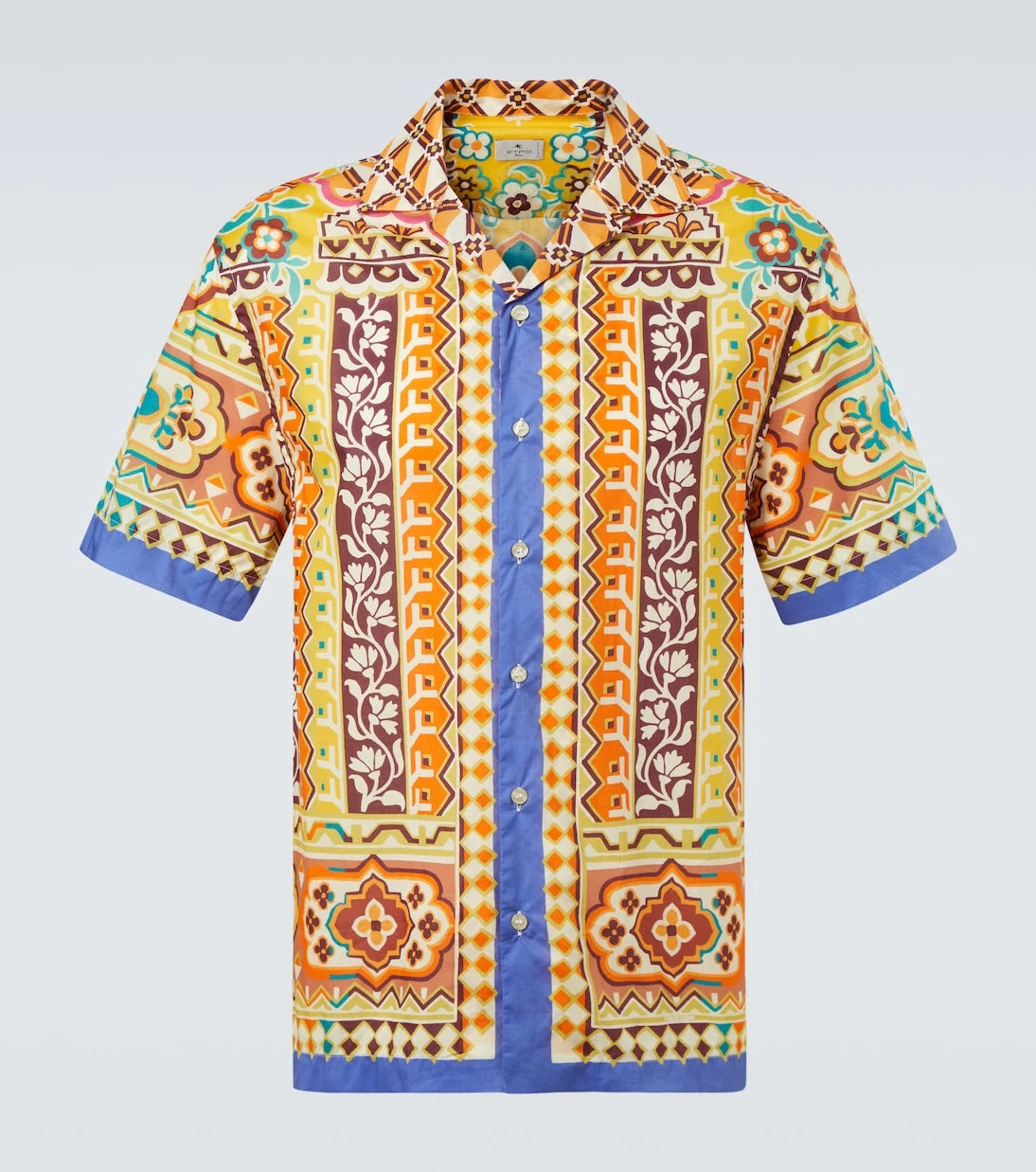 Etro - Printed cotton bowling shirt