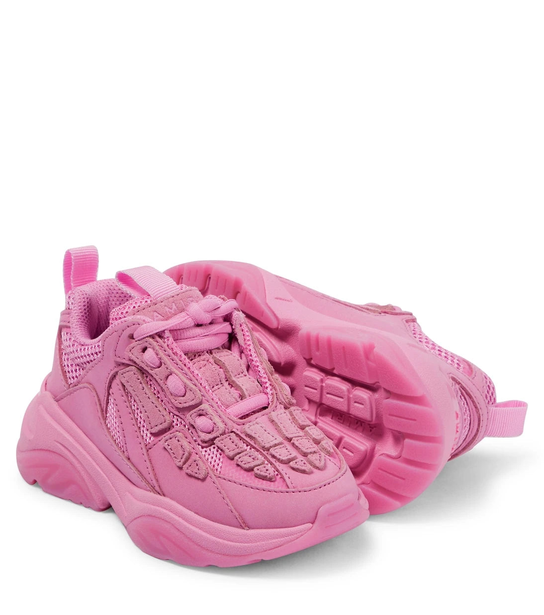 Amiri Kids - Bone suede-trimmed sneakers