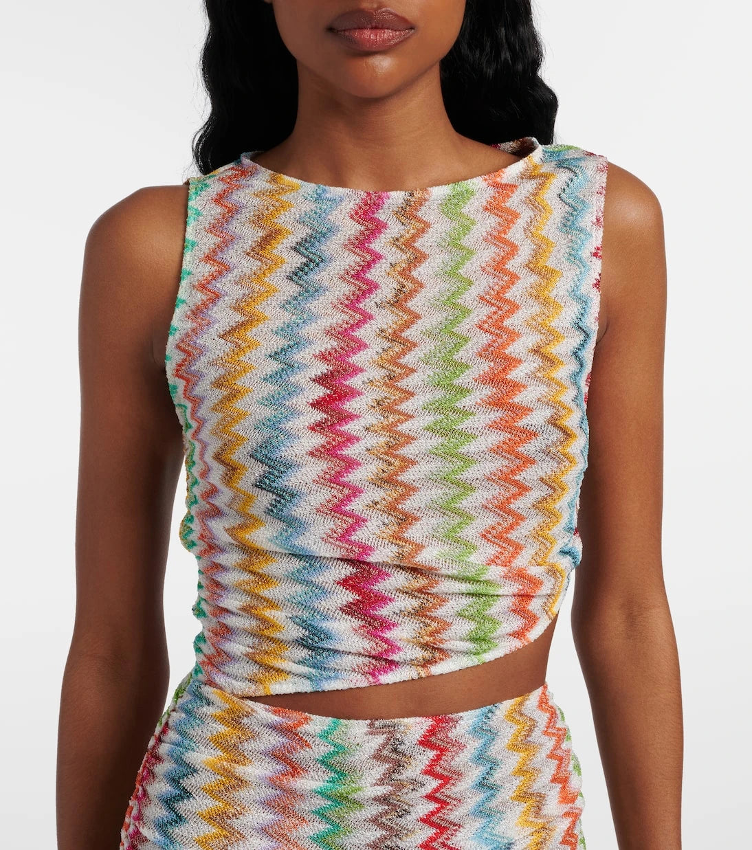 Missoni - فستان الشاطئ من اللاميه بقصة متعرجة
