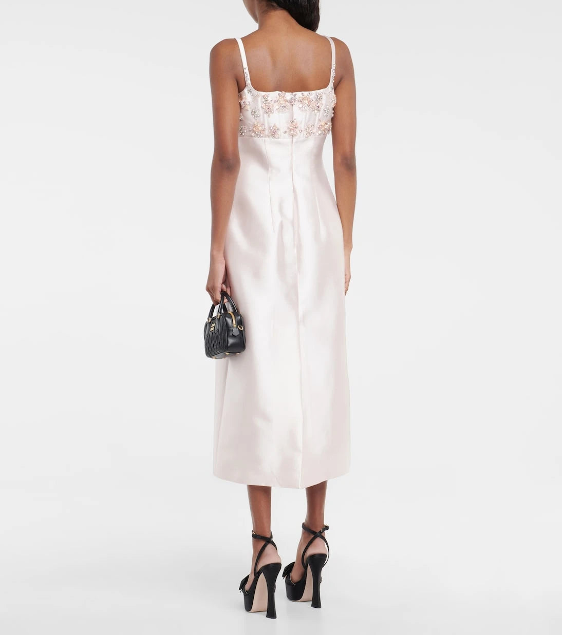 Miu Miu - Embellished silk and wool midi dress
