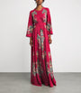 Etro Pink Silk Floral Print Gown
