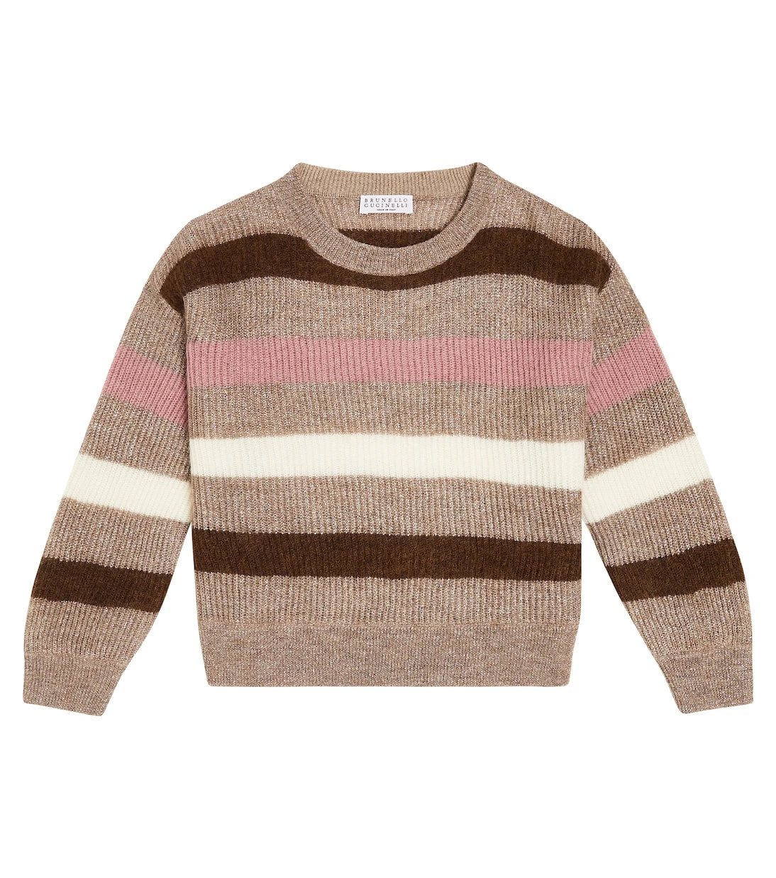 Brunello Cucinelli Kids - سترة مخططة من مزيج الموهير
