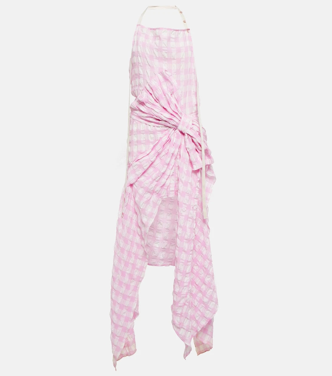 Acne Studios - Gingham-print halterneck dress
