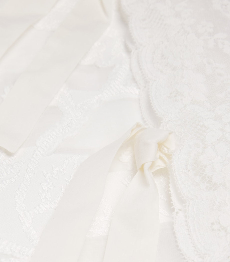 Loretta Caponi White Lace-Trim Clarissa Trousers