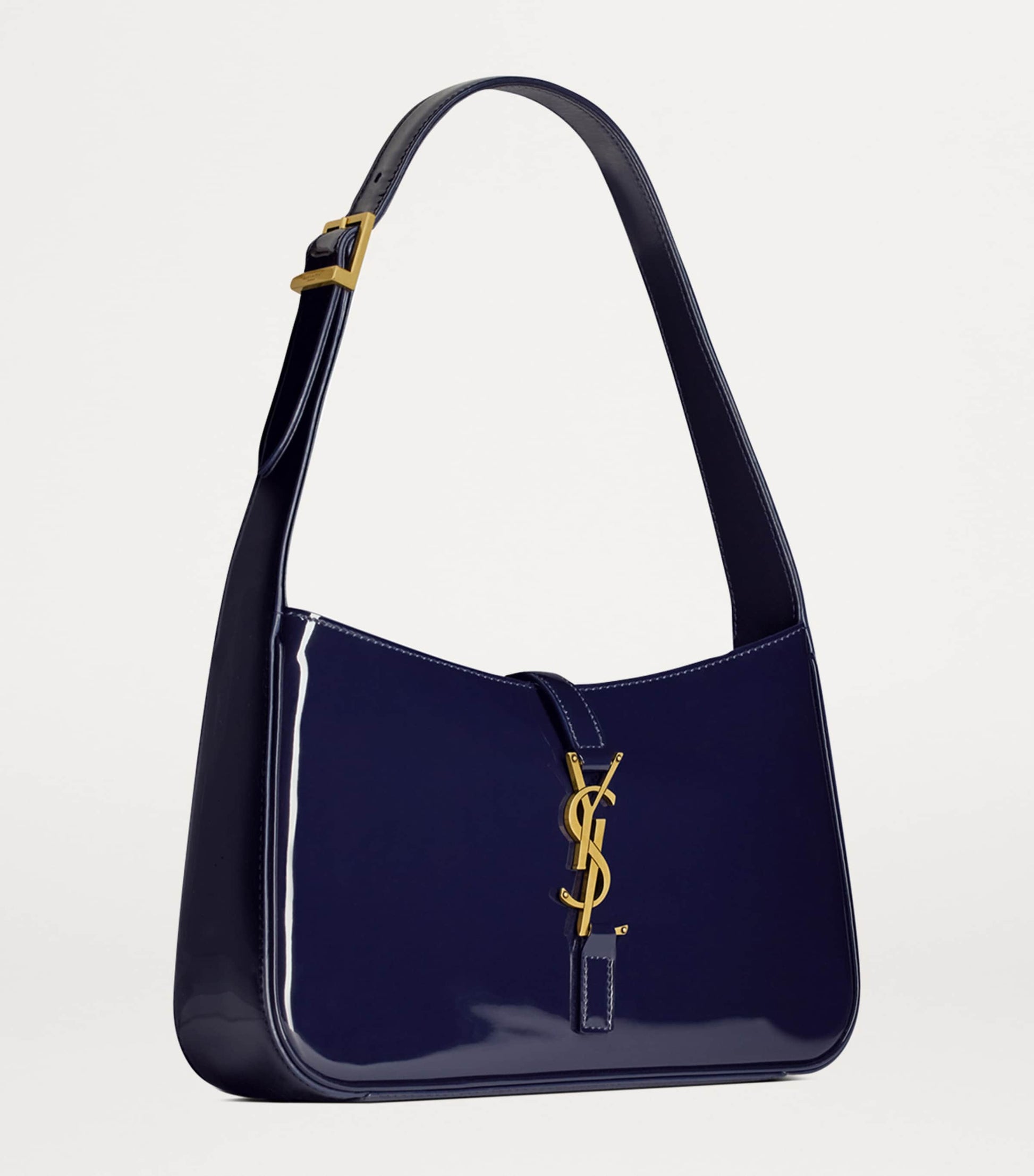Saint Laurent Blue Patent Leather Le 5 à 7 Shoulder Bag