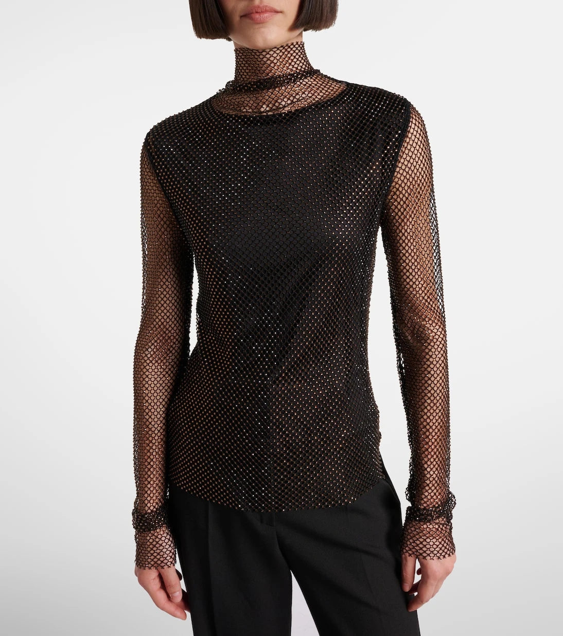 Sportmax - Gerarda embellished mesh top