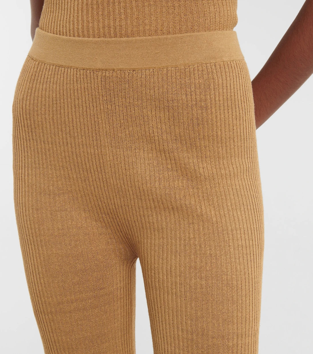 Acne Studios - سويتر ضيق من مزيج الكتان المحبوك المضلع